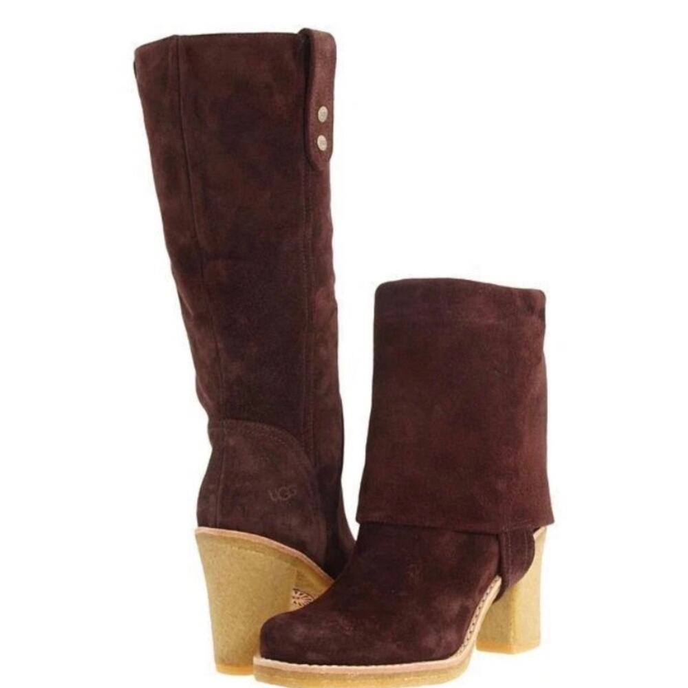 UGG Women's Josie Brown Suede Convertible Heel Boots in Size 5